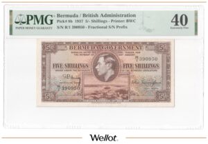 5 Шиллингов 1937 Бермуды PMG 40 XF